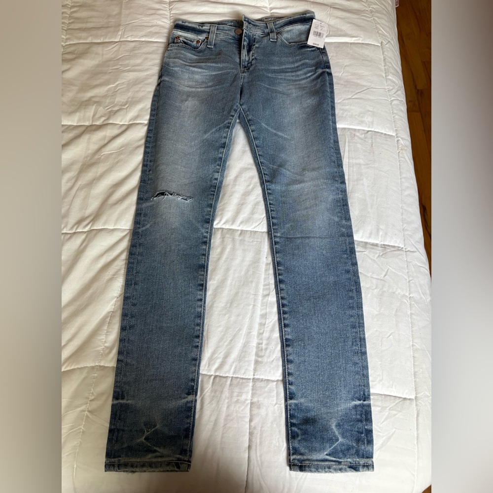 Ag Adriano Goldschmied Blue Ankle Cropped Jeans